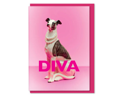 Diva Dog Ornament Greetings Card