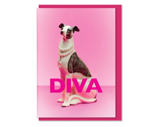 Diva Dog Ornament Greetings Card