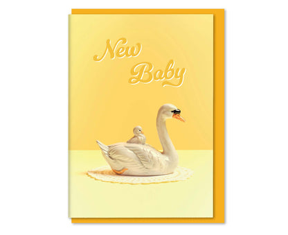 Swan Ornament New Baby Card