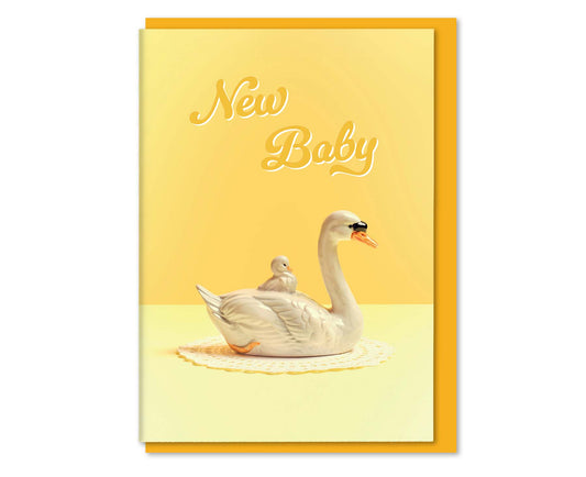 Swan Ornament New Baby Card