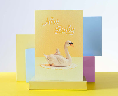 Swan Ornament New Baby Card