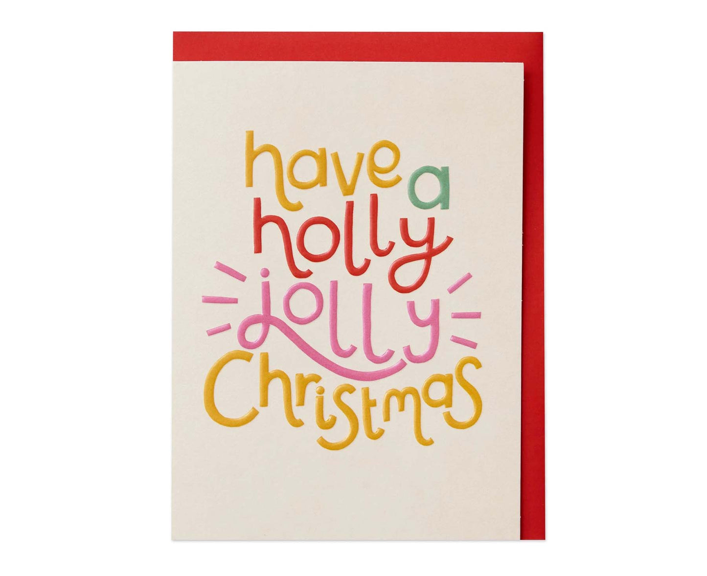 Have a Holly Jolly Christmas embossed Christmas card
