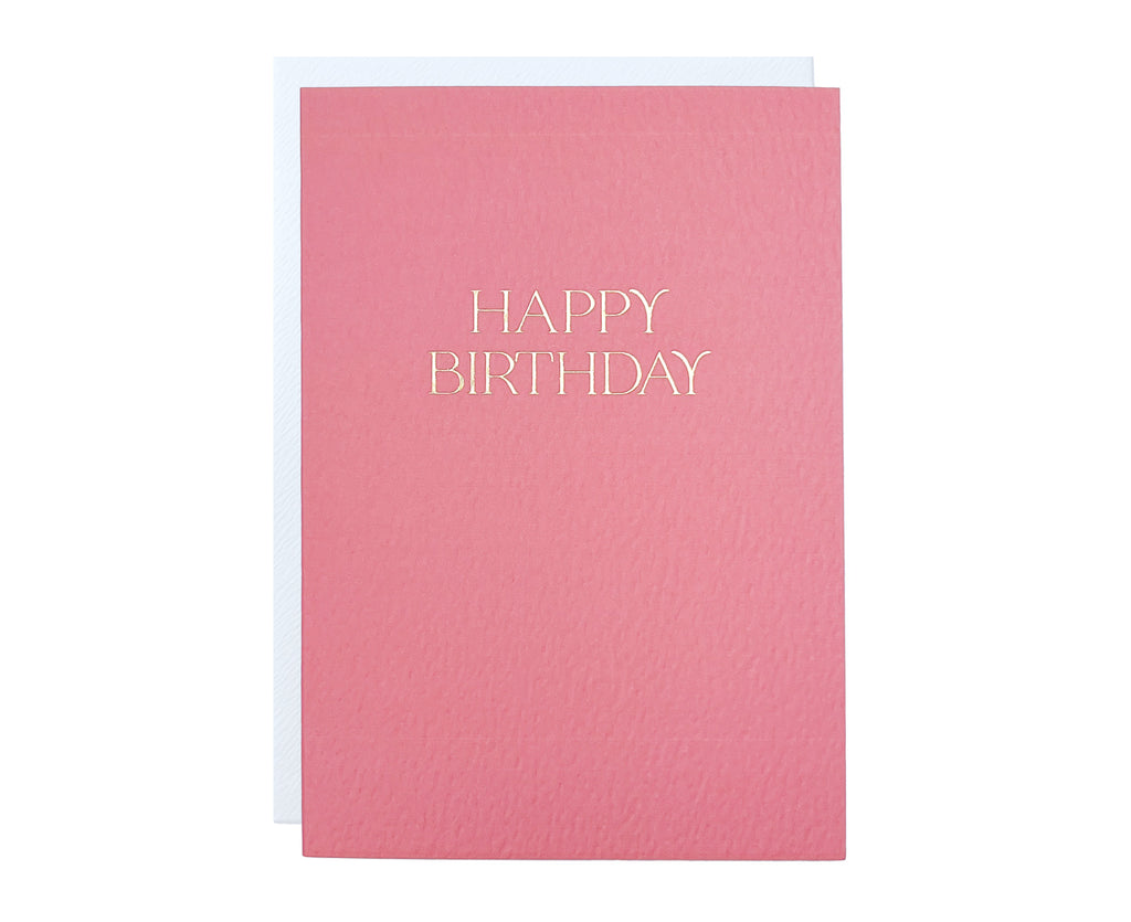 Foiled Elegant Coral Happy Birthday Card