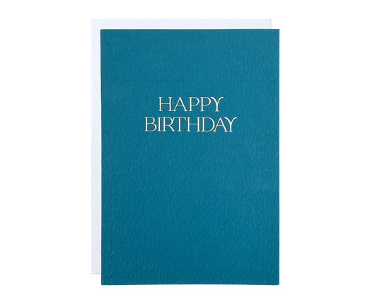 Foiled Elegant Dark Teal Happy Birthday Card