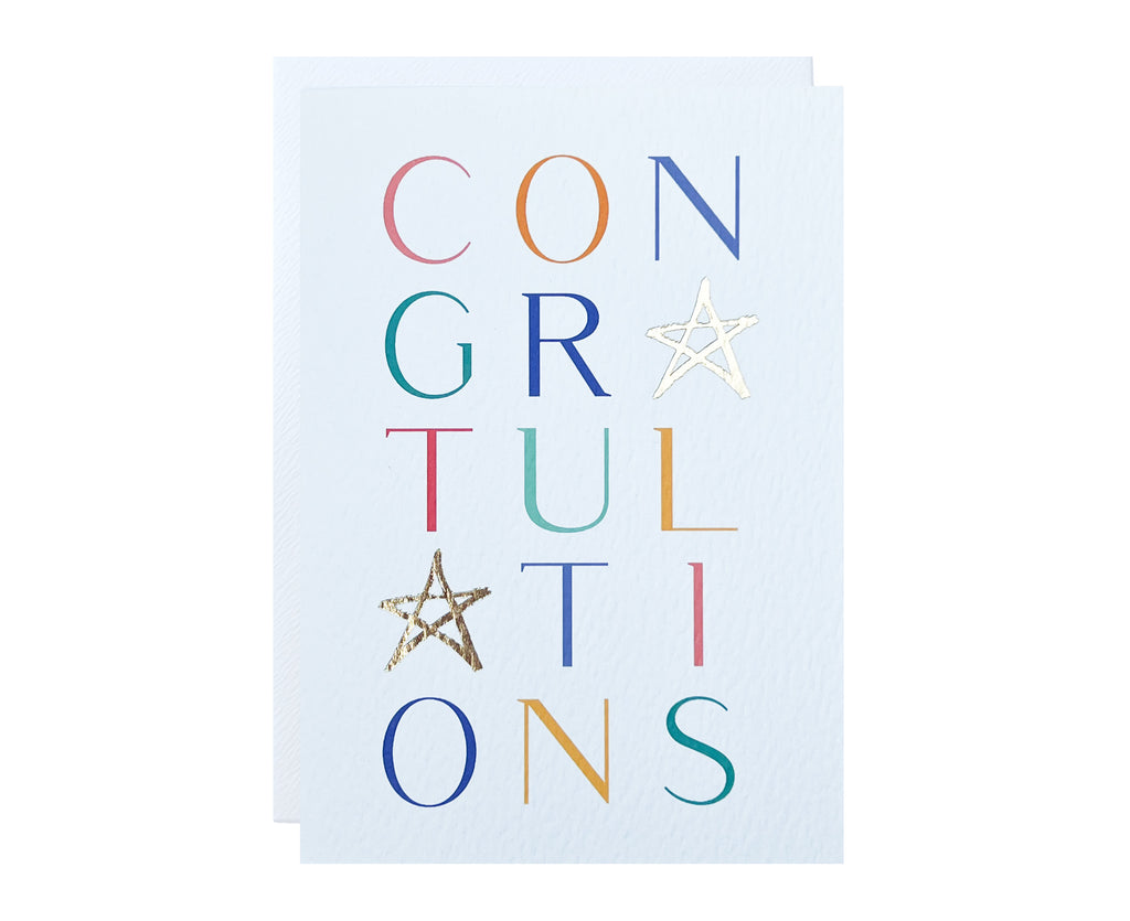 Foiled Stars Congratulations Card