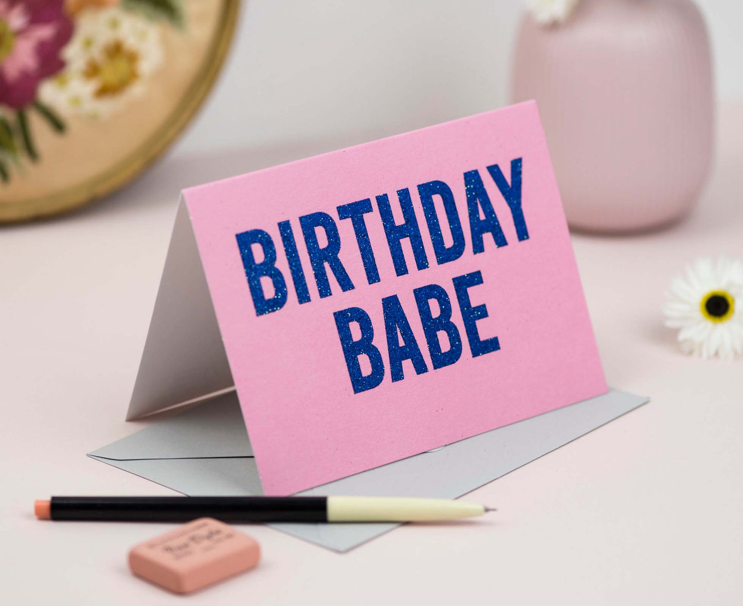 Birthday Babe Glitter Birthday Card