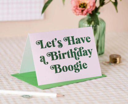 Let's Have A Birthday Boogie Glitter Birthday Card