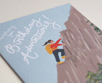 Birthday Adventures Hiking Woman Birthday Card