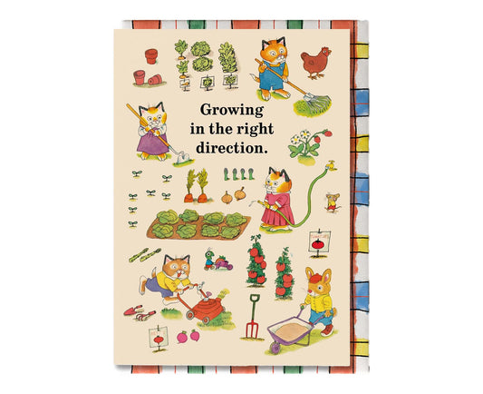 Growing In The Right Direction Richard Scarry Gardening Card