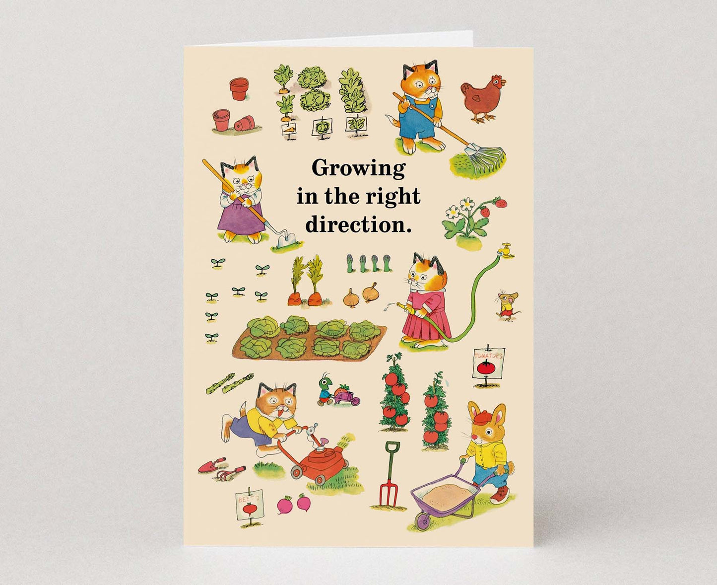 Growing In The Right Direction Richard Scarry Gardening Card