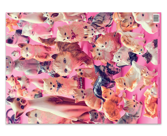 Kitsch Cat Ornaments Wrapping Paper