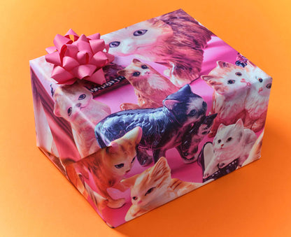 Kitsch Cat Ornaments Wrapping Paper