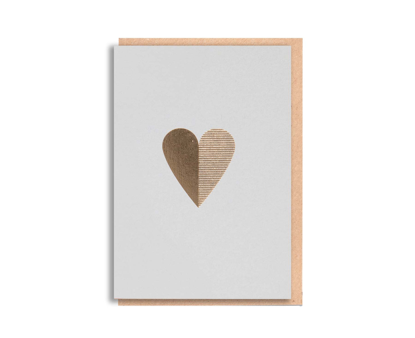 Heart Foil Blocked Card in Brass