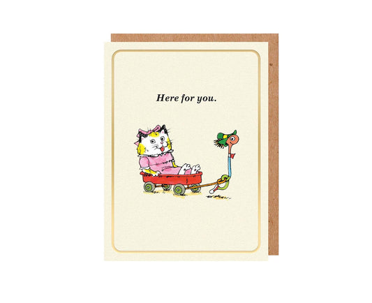 Here For You Richard Scarry Gold Foiled Mini Card