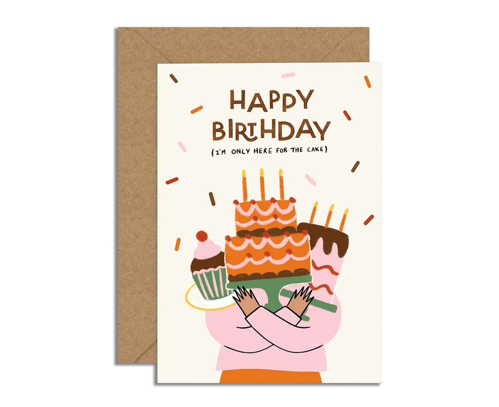 I'm Only Here For The Cake birthday card