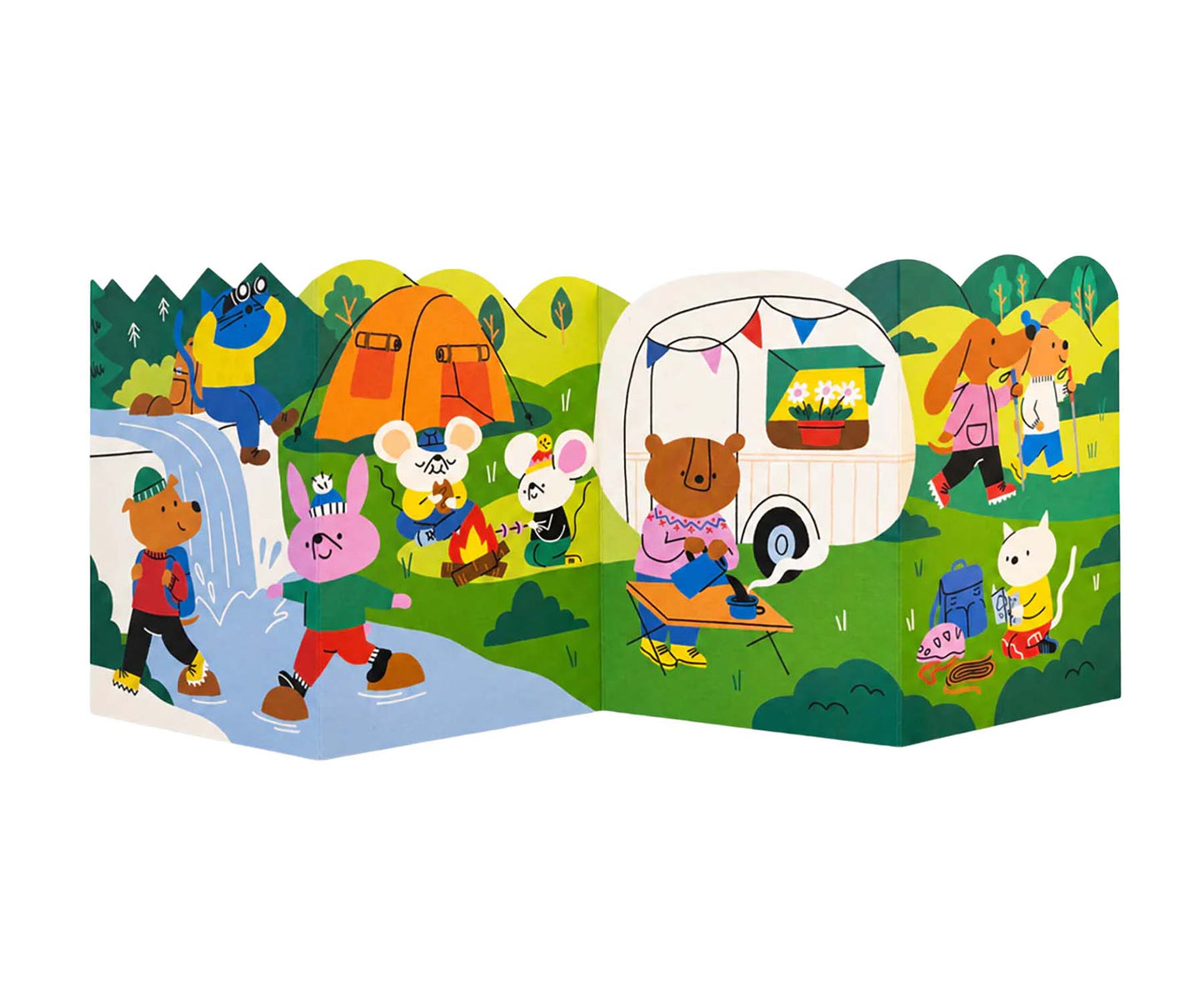 Hiking & Camping Concertina Card