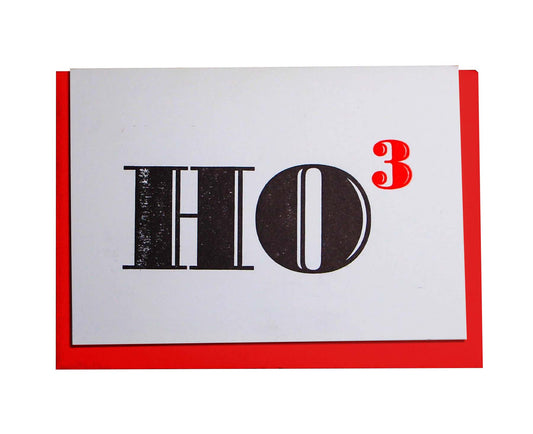 Ho Ho Ho Typography Letterpress Christmas card