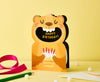 Big Mouthed Bear Die Cut Kids Birthday Card