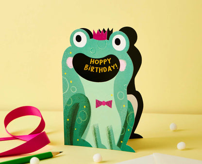 Hoppy Birthday Frog Die Cut Kids Birthday Card