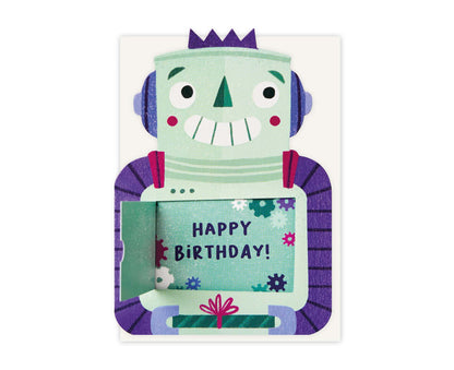 Robot Die Cut Kids Birthday Card