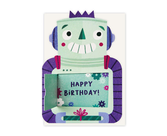 Robot Die Cut Kids Birthday Card