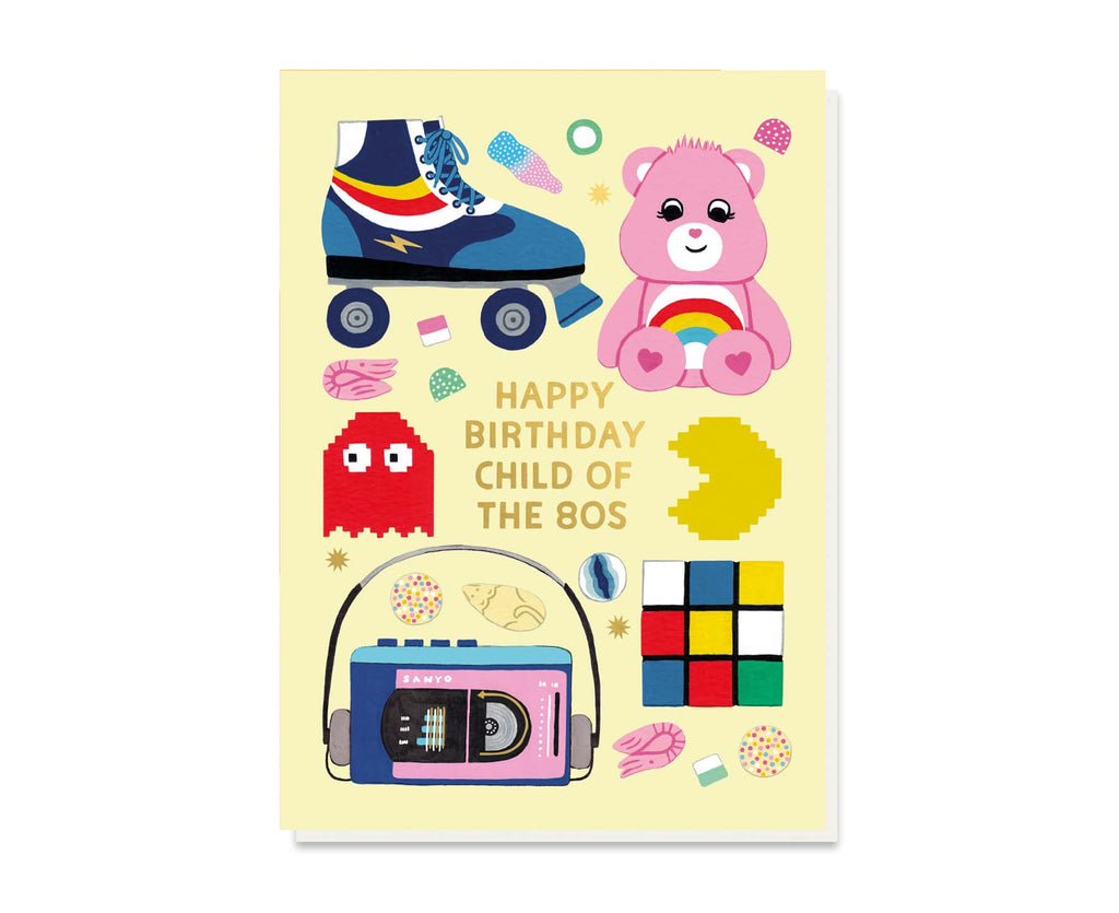 Child Of The 80s Gold Foiled Birthday Card