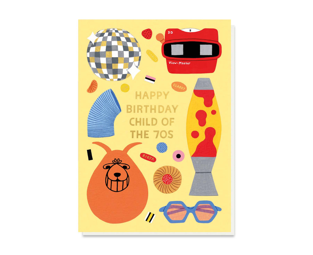 Child Of The 70s Gold Foiled Birthday Card