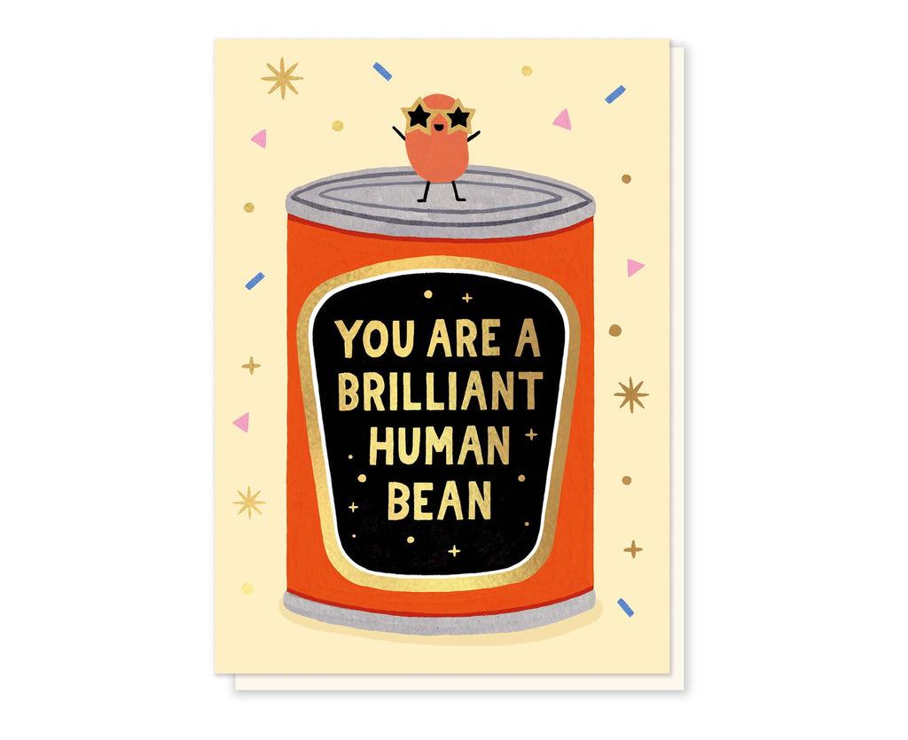 Brilliant Human Bean Gold Foiled Congratulations Card