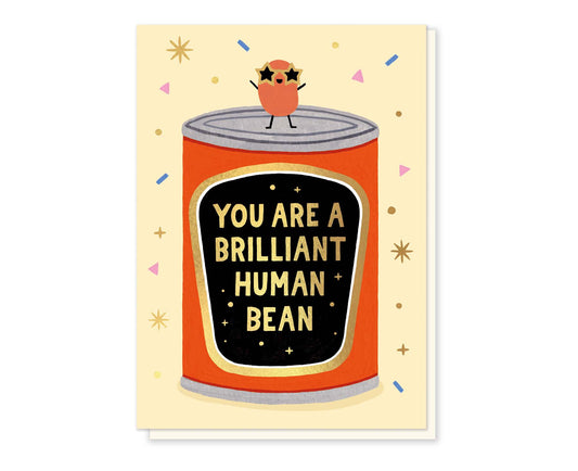 Brilliant Human Bean Gold Foiled Congratulations Card