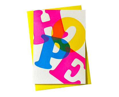 Hope Typography Letterpress Christmas card / Notecard