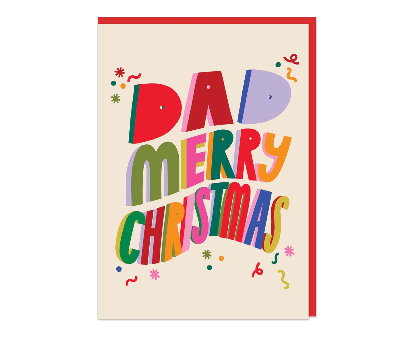 Dad Merry Christmas embossed Christmas card