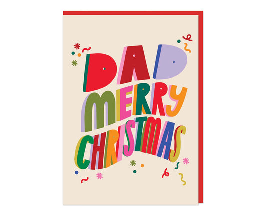 Dad Merry Christmas embossed Christmas card