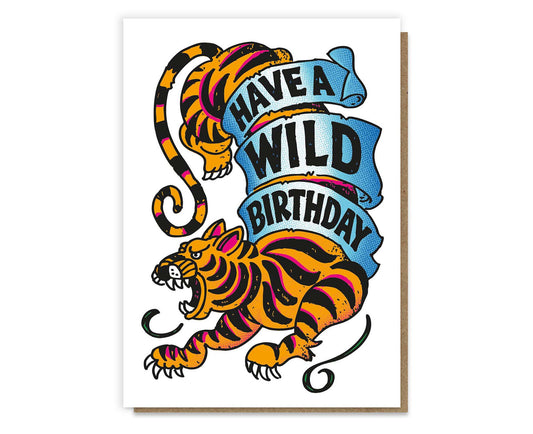 Wild Birthday Tiger Tattoo Birthday Card