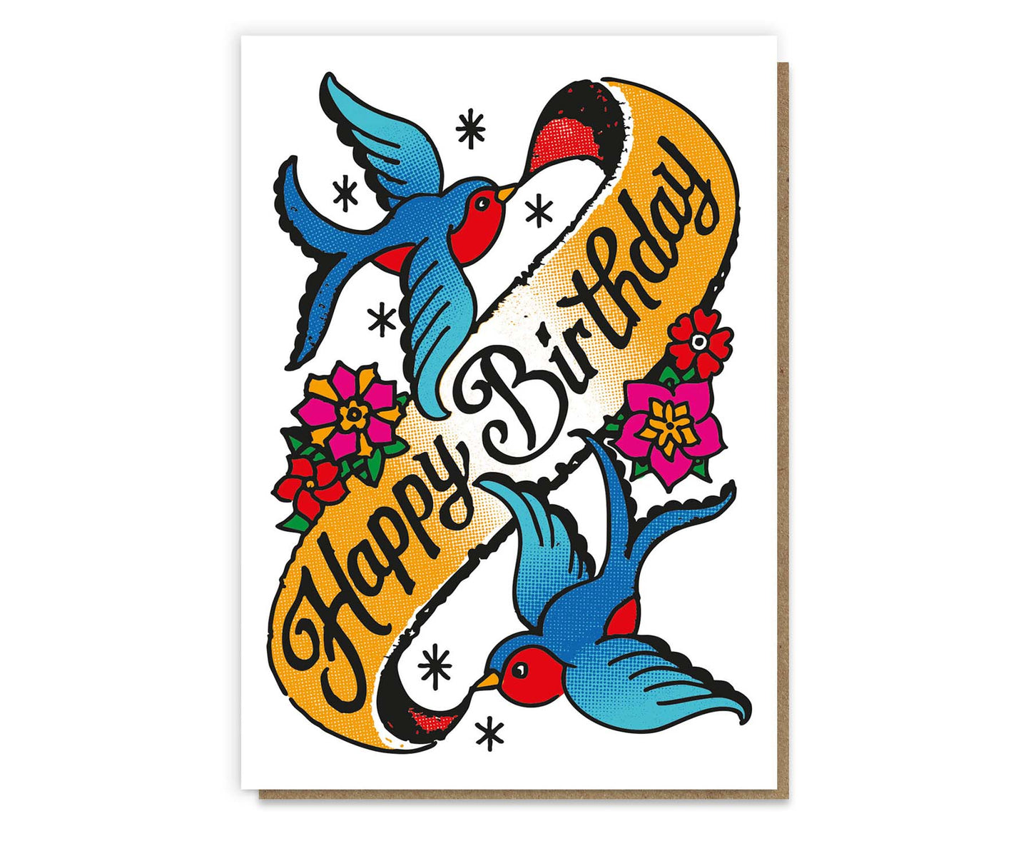 Swallows Tattoo Birthday Card