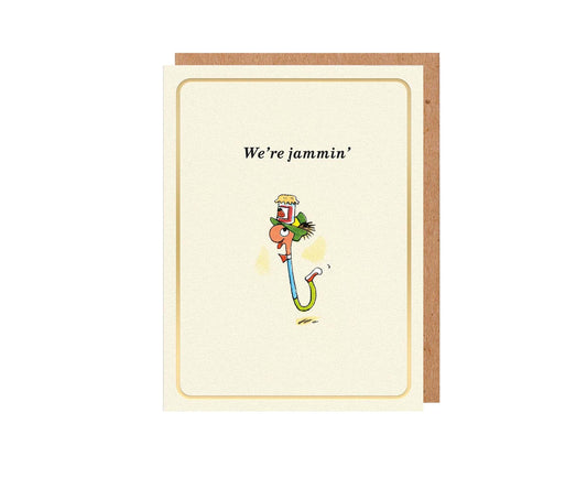 We're Jammin' Richard Scarry Gold Foiled Mini Card