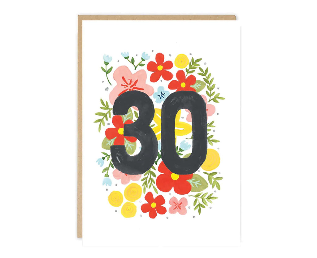 Floral 30th Birthday Card