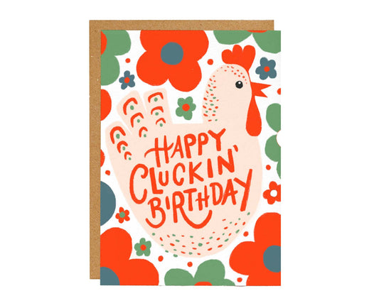 Happy Cluckin' Birthday Chicken Birthday Card