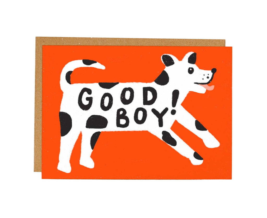 Good Boy Spotted Dog Celebration Card