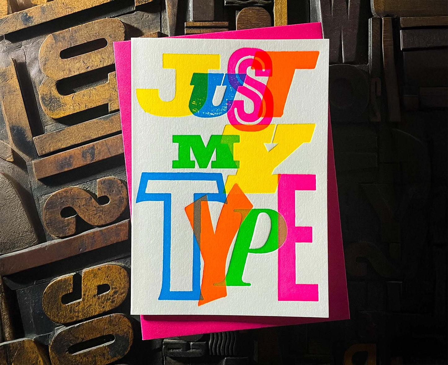 Just My Type Letterpress Valentines / Anniversary Card