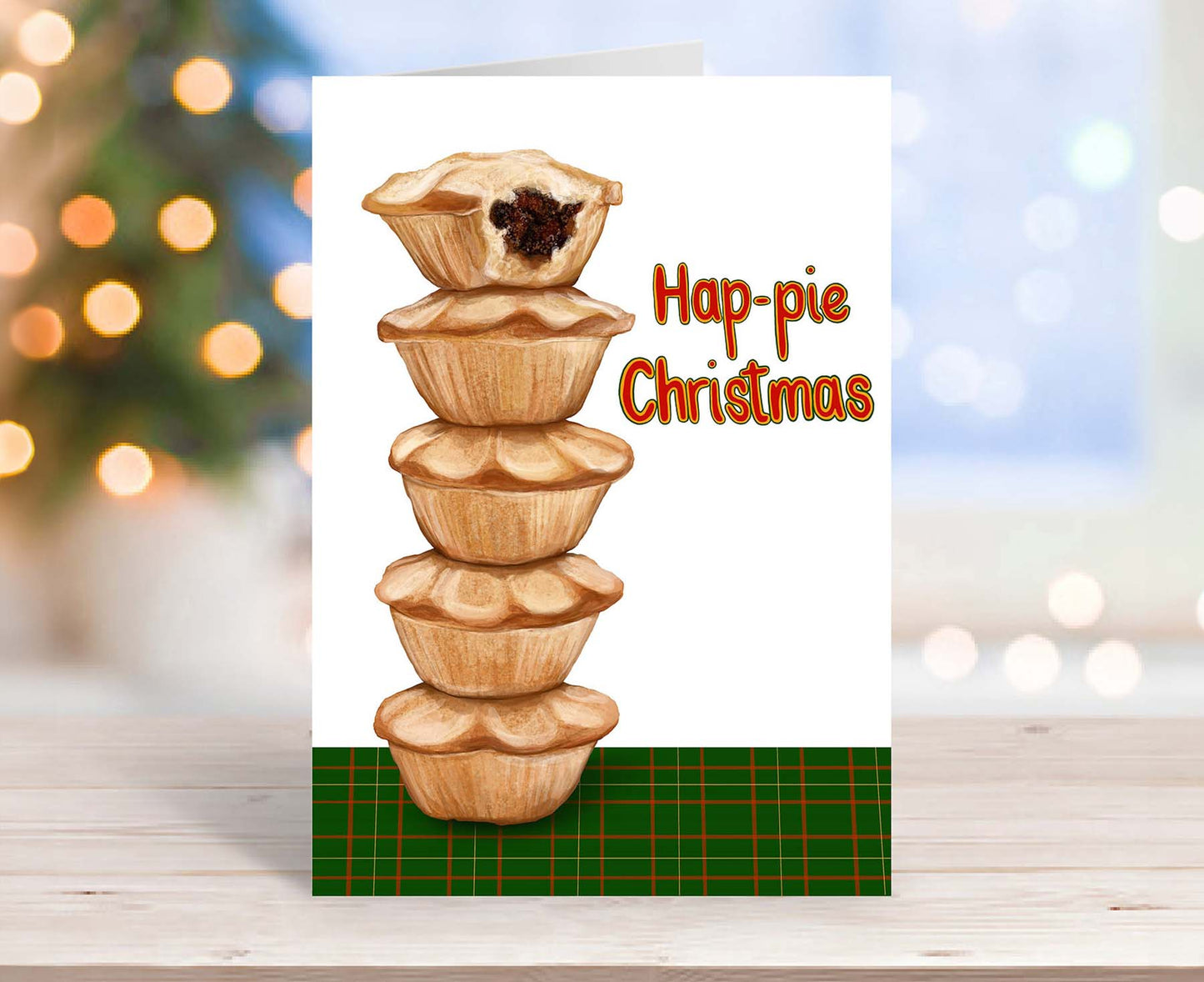 Hap-pie Christmas Mince Pies Christmas Card