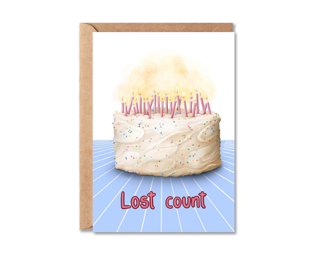 Lost Count Candles Birthday Cake Birthday Card