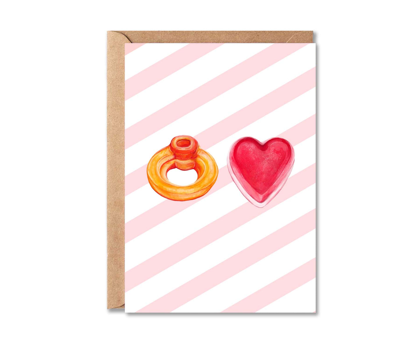 Jelly Sweet Ring & Heart Engagement Card