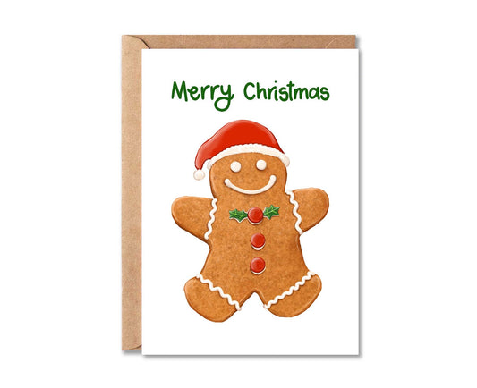 Merry Christmas Gingerbread Man Christmas Card