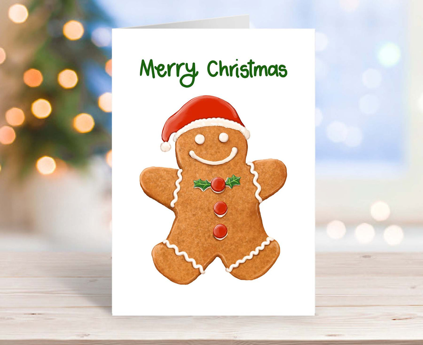 Merry Christmas Gingerbread Man Christmas Card