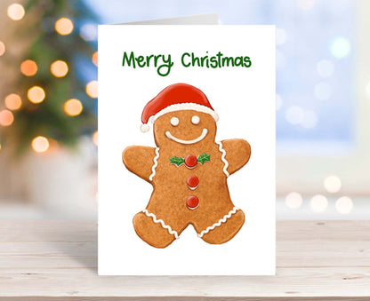 Merry Christmas Gingerbread Man Christmas Card