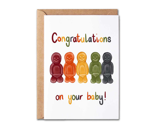 Congratulations On Your Baby Jelly Babies New Baby Card