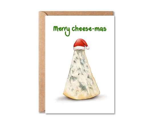 Merry Cheese-mas Blue Cheese Christmas Card