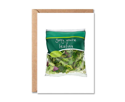 Sorry You're Leafing Lettuce Leaving Card