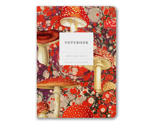 Marble Fungi Mushroom Premium A6 Lined Notebook