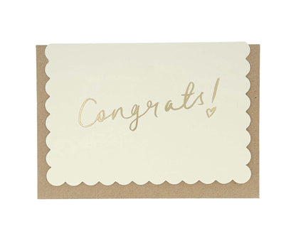 Scallop Gold Foiled Congrats! Blush Congratulations Card